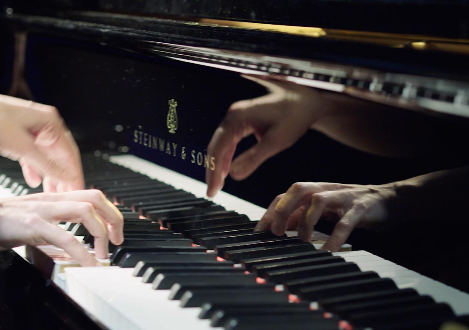 Hülya Keser playing a Steinway & Sons grand piano